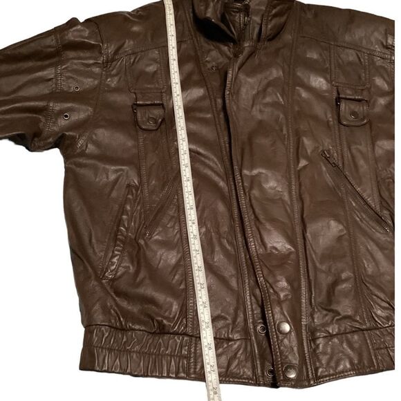 Vintage Brown Leather Motorcycle‎ Jacket - Stylish Biker Outerwear Sere Descript - Picture 6 of 16